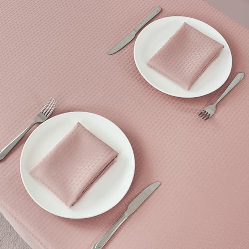 Image of maxmill Cloth Napkins Weaved Texture Pattern Soft Comfortable and Luxury Serviette for Restaurant Family Dinners Weddings Parties and Banquets Set of 4 Pieces, 20 x 20 Inch Pale Blush