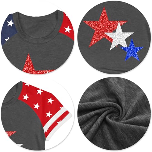 Image of Ithalt Boys Girls USA Shirts Kids 4th of July Shirts American Flag Tshirt Patriotic Top Independence Day Outfit 5-13y