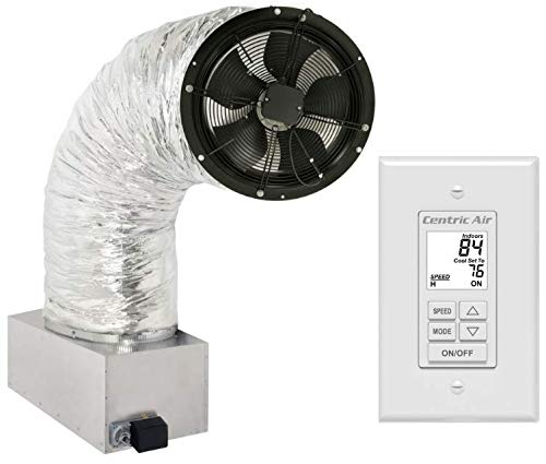 Centric Air 3.4 (R10) Ultra Quiet & Energy Saving Whole House Fan – R-10 Insulated Damper, 2-Speed Wall Switch Timer/Temp Control – 15-Year Warranty – Up to 3400 sq ft (2-Story) & 2400 sq ft (1-Story)