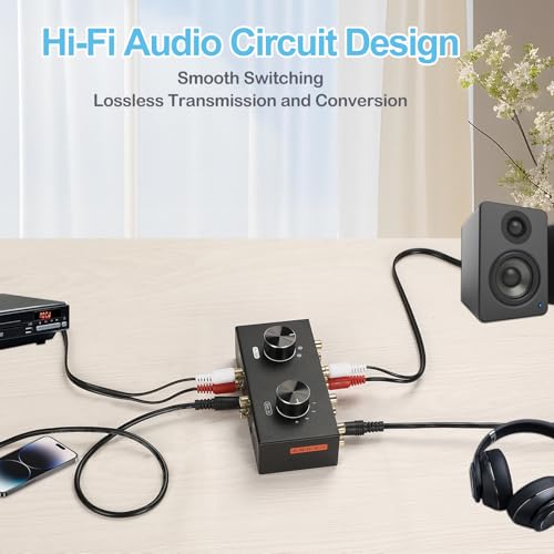 Caja selectora de audio para evitar conectar y desconectar cables RCA 7