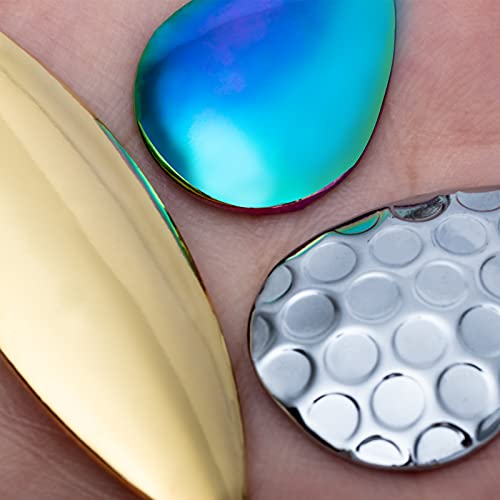 QualyQualy Lâminas giratórias para iscas de pesca Colorado e Willow Blades Fishing Tail Spinner, lâm