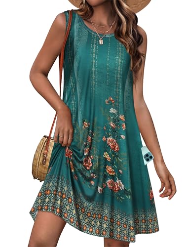 Image of JOLIGAL Womens Summer Dresses Casual Sleeveless Tshirt Sundress Beach Cover Up with Pockets Loose Tank Dress 2026