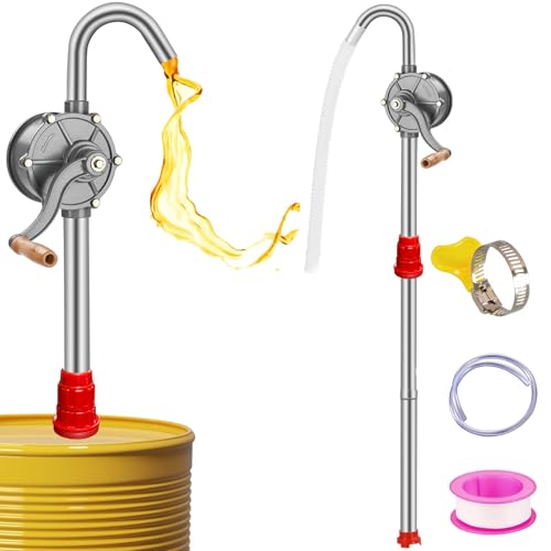 55 Gallon Drum Pump, Aluminum Hand Pump For Manual Oil for Gallon Drums With 35" Extension Tube for Diesel Gasoline Kerosene Fuel Transfer