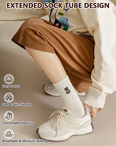 Image of IIG Women's Fashion Cute Cotton Socks Novelty Funny Above Ankle Crew Socks Holiday Gifts for Women 4 /5 Pairs