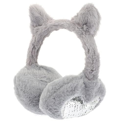 FRCOLOR Cute Winter Ear Muffs for Adults Plush Thermal Ear Cover with Cat Ears Stylish Outdoor Earmuff for Cycling Warm and Soft