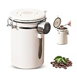 HMCEY Kaffeedose Luftdicht Edelstahl 11.8 X 18 CM,Kaffeebohnen Aufbewahrung Dose,Canister Coffee Beans Container,Kaffeebeh&auml;lter mit Datumsanzeige und L&ouml;ffel,Vorratsdose Kaffeepulver f&uuml;r Tee, Kakao