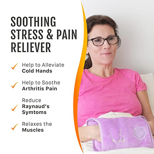 Happy Heat Electric Hand Warmer, Portable Hands Heating Pad, Rechargeable Heated Handwarmers, Cordless Warmers for Women, Reusable Hand Muff– Lavender