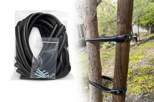 MONARCA SUPPLIES Tree Ties with Complimentary Nail 32 Inch Black Heavy Duty Ties for Plant Support and Landscaping 10 Pack