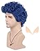 VGbeaty Adult Men Short Blue Wave Wig with Elf Ear Halloween Cosplay Costume Hair Party Wig