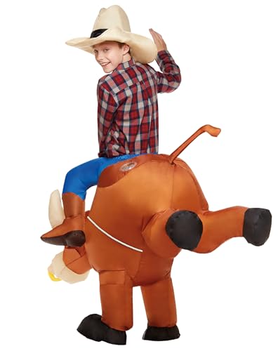 Disfraz inflable de toro para niños con ventilador miniatura 2