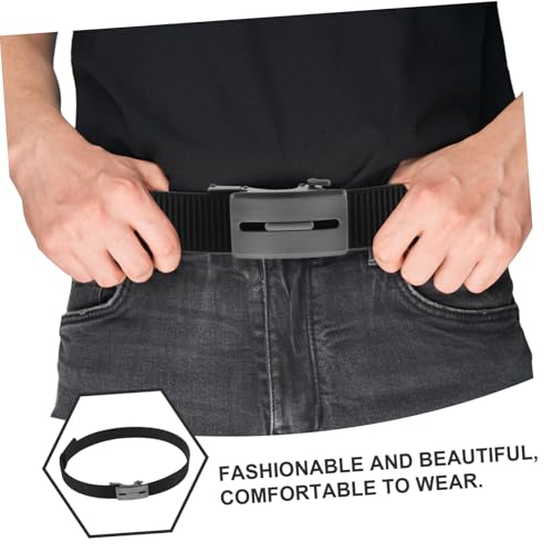 Men's Reversible Nylon Ratchet Belt with Adjustable Automatic Buckle Casual Web Belt for Golf Hiking and3