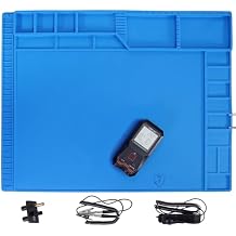 Kaisi Large Anti Static Mat with Grounding Accessories,Heat Resistant Silicone Soldering Mat,Magnetic Work ESD Pad for pc building, Electronics, Laptop, Cellphone Repair Soldering 21.6" x 16.9"