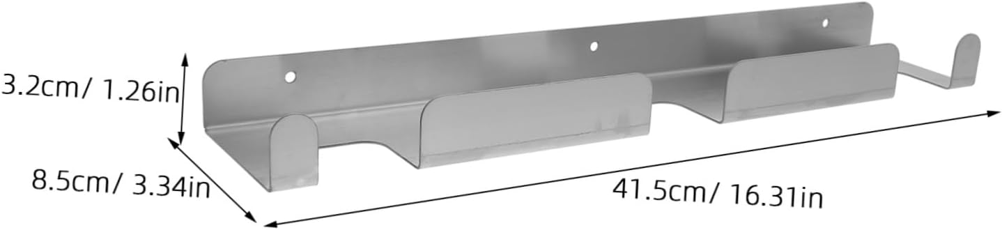 Zerodeko Wall Mounted Stainless Steel Pizza Peel Holder Space Saving Kitchen Organizer for Pizza Tools Easy Installation Wall Shelves for Home and Commercial Use