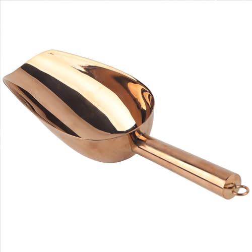 9.8 Inch Stainless Steel Ice Scoop, Ice Shovel for Home Hotel Restaurant Kitchen (Rose Gold)