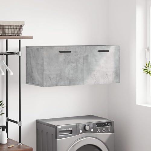 Armoire murale design gris béton meuble suspendu chic 80 cm en bois robuste - 2