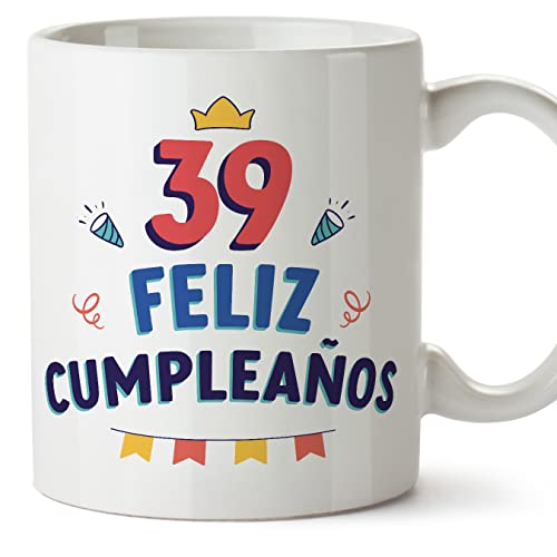 Imagen de MUGFFINS Tazas 39 Cumpleaños En Español ¡Feliz Cumpleaños! 11 oz