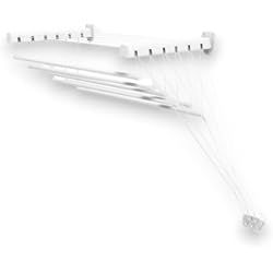 Tendedero Pared Elevable Gimi Lift 140 cm Tendedero de pared y techo de acero, 8.5 m de longitud de tendido, blanco, metal, exterior