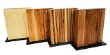 zebrano holz giftig handgefertigt Handgefertigter magnetischer Messerblock aus Massivholz - Nussholz - Zebrano - Apfelholz - Ahorn - unbestückt