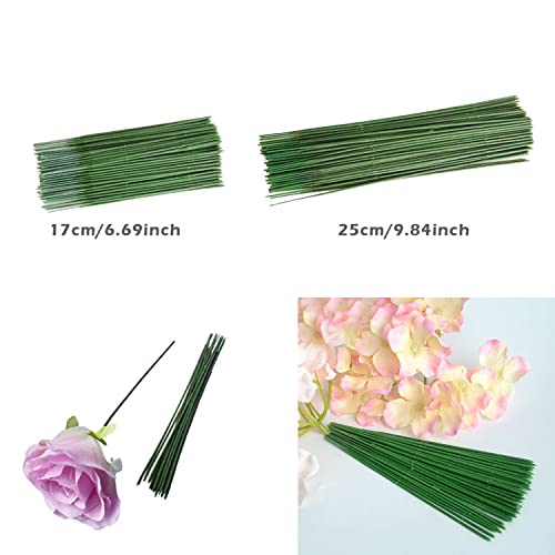 100 Pcs Plastic Floral Stem 6.69 Inch/17Cm, Artificial Flower Rod Flower Stem Wire Making Accessories, Diy Crafts Bouquet Stem Flower Arrangements Decor Supplies (Green - 17 Cm) #TOP2