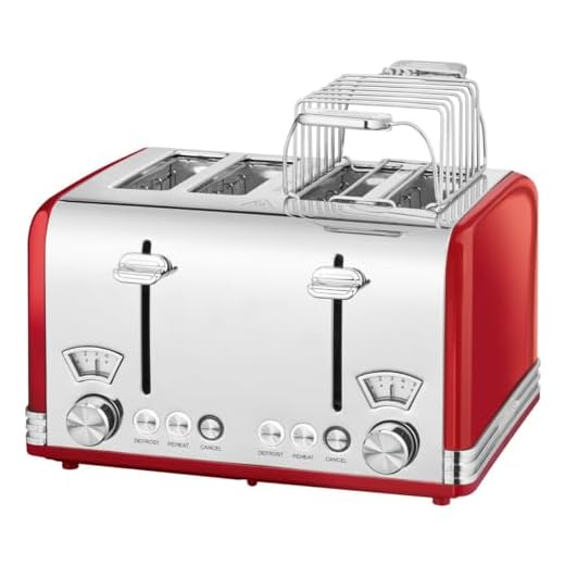 ProfiCook® Tostadora XXL en elegante diseño vintage | Tostadora con 4 rebanadas con ranura ancha (ranuras extra anchas para tostadas) y carcasa de metal macizo | Tostadora retro con accesorio para