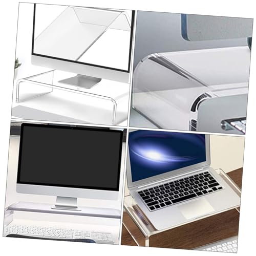 Support clavier acrylique transparent et rehausseur d'écran pour bureau