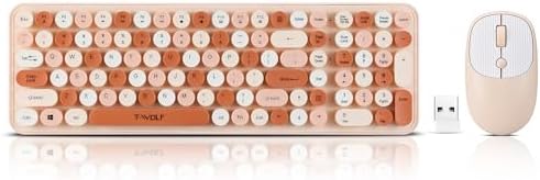 Wireless Keyboard and Mouse Combo, Full Size Compact Quiet