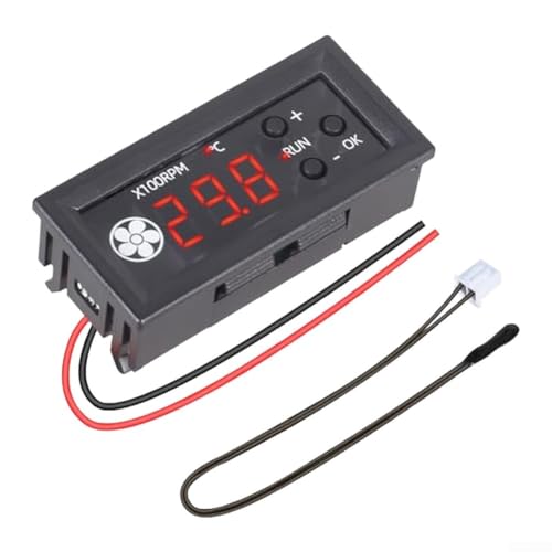 DC 12V para controlador de temperatura PWM Módulo regulador de velocidad del ventilador con pantalla digital para sistema de refrigeración de servidor de PC con sonda de detección (A)