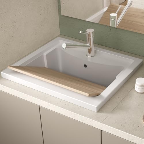 Asse lavapanni in legno multistrato 50x32 cm per lavatoio – piano d’appoggio resistente e removibile – accessorio lavanderia Made in Italy (50x32)