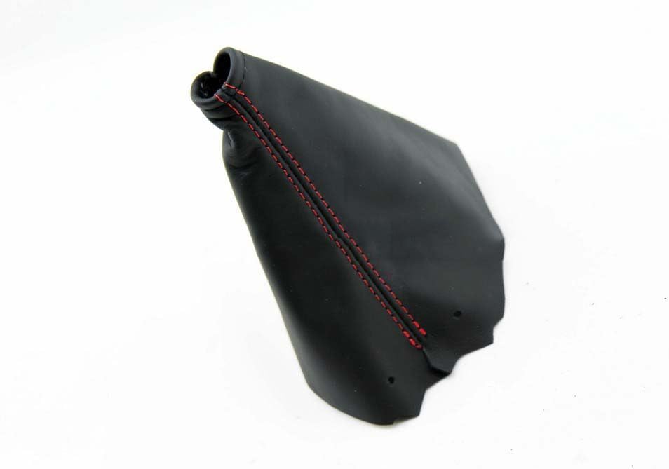 DSVETTES Fits 1984-1989 Corvette C4 Synthetic Black Leather Automatic Shift Boot with Red Stitching. (Skin Only)