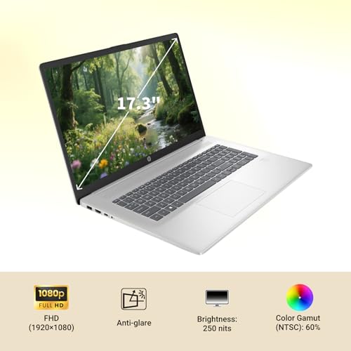 Image of HP 17.3 Business Laptop, Intel 10-Core i5 1334U (Beats i7-1255u), 17 inch FHD(1920 x 1080) 250Nits Display, Backlit Keyboard, Fingerprint Reader, Windows 11 Pro (20GB RAM | 512GB SSD)