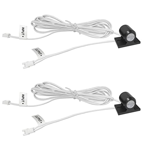 Motion Sensor Light Switch Indoor 12V Wall Switch for RV Camper Boat Interior Bathroom Kitchen Cabinet LED Lights, Mini Size 1 x 0.7 inch, Pack of 2