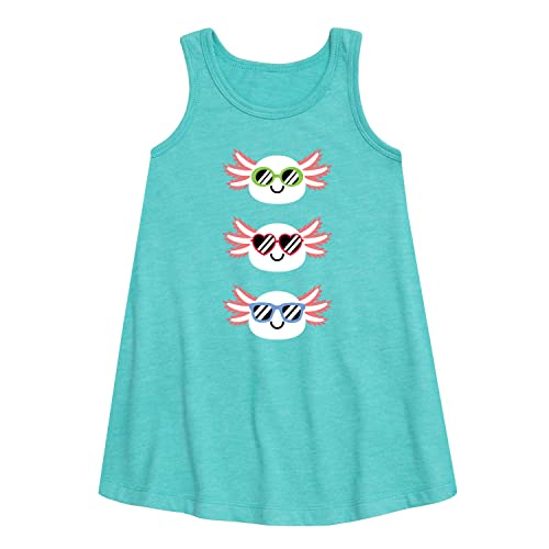 Instant Message - Sunglasses Axolotls - Toddler and Youth Girls A-line Dress
