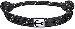 J.Endéar Anchor Bracelet Nautical Rope with 925 Sterling Silver Charm for Men Women Friendship Partner Jewelry Gift