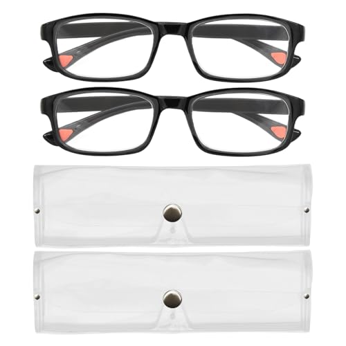 2 Pcs Auto Focus Glasses, Automatic Zoom Reading Intelligent Self Adjusting Presbyopia Anti-Blue Light Glass Adjustable Presbyopic Color-Changing Smart Look Far And Near For Men Women(Black)