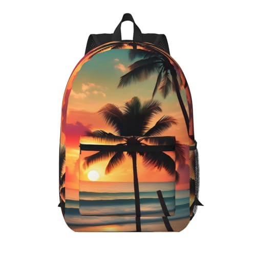 Sac à dos de voyage palmier noir 43 cm avec poche pratique pour vos escapades