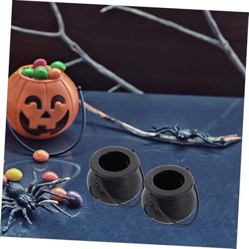Chaudrons Noirs avec Poignée : Finis les Bonbons Halloween Perdus