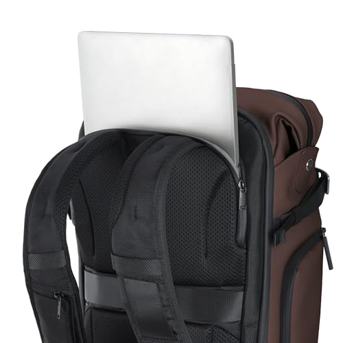 Image of VANGUARD VEO Lite B25L Camera & Everyday Backpack (Chocolate) - Fits Full-Frame Camera with 70-200mm Attached + 3-4 Lenses, 16 inch Laptop Storage, 3-Way Access, Convertible Daypack Design