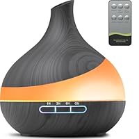 SHOXTR 500 ML Aroma Diffuser, Upgrade Diffuser für große Räume,Aromatherapie Diffuser Mit Fernbedienung 4 Timer Einstellung 14 Farben LED automatischer Abschaltfunktion - Brown,K205/60R16