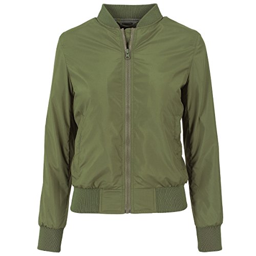 Urban Classics TB1217 Damen Jacke Ladies Light Bomber Jacket, Grün (Olive 176), 36 (Herstellergröße: S)