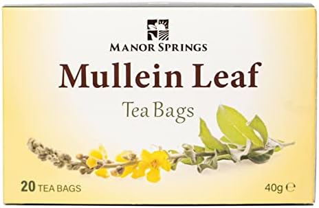 Mullein Leaf Tea Bags by Manor Springs - 20 Tea Bags, Herbal Tea, Premium Quality