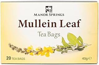 Mullein Leaf Tea Bags by Manor Springs - 20 Tea Bags, Herbal Tea, Premium Quality