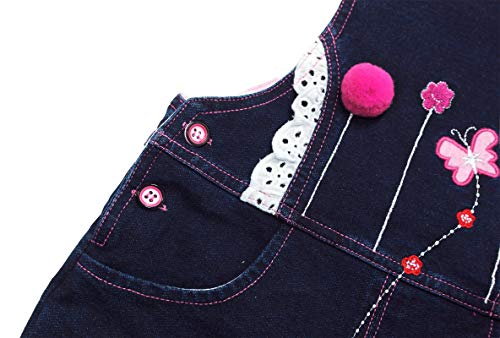Kidscool Space Baby Girl Overalls,Toddler 3D Bear Decor Knitted Jean Pants,Blue,3-4 Years #TOP4
