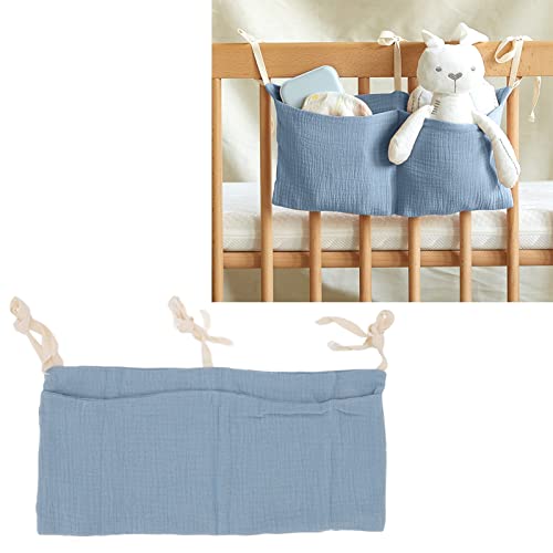 Baby Bed Storage Hanging Bag, 2 Pockets Infant Bedside Storage Bag Strap Infant Bedside Storage Bag Hanging Organizers For Toy Storage Organization (Dark Blue) #TOP1