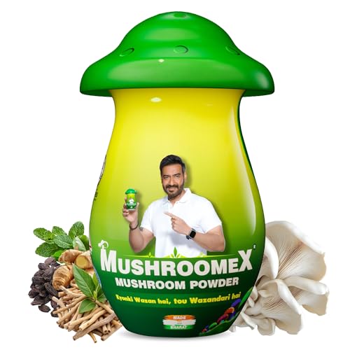 Image of Mushroomex 100 Gram Mushroom Powder Ayurvedic Weight Gainer for Men Women and Adults with Natural Ingredients to Improve health, Appetite and Overall Wellness (Pack of 1)