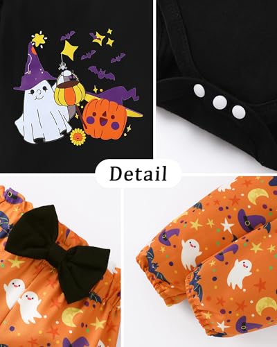 Baby Girl Clothes Newborn Infant Cotton Ruffle Romper+ Floral Pants + Headband Sets Fall Winter Outfits3