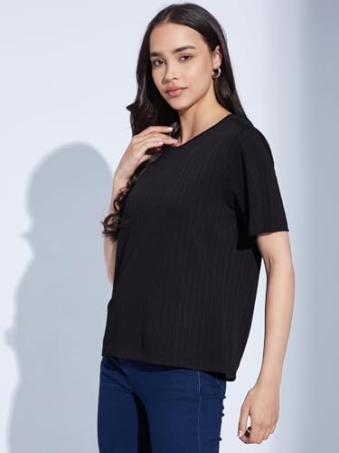 Image of Selvia Women's Solid Regular Fit T-Shirt