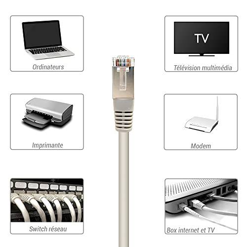 Waytex 3206 RJ45 FTP Shielded Network Patch Cable Category 5e 1 m beige, grey - Image 3