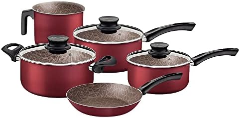 Jogo Panelas Alumínio 5 peças Paris Vermelho Tramontina