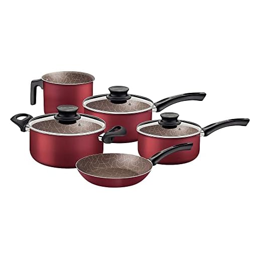 Jogo Panelas Alumínio 5 peças Paris Vermelho Tramontina