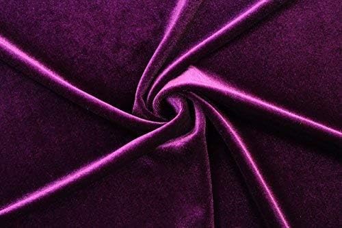 Superior Quality Spandex Velvet Fabric (4 Way Stretch) - Width 150 cm (Dark Purple)